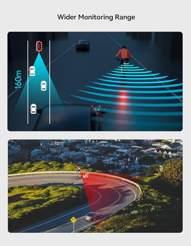Bike Radar Tail Light with Vehicle Detection & Warning - USB-C Rechargeable