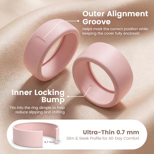 Silicone Ring Cover for Oura Ring Gen 3/4 - Black & Clear, Size M