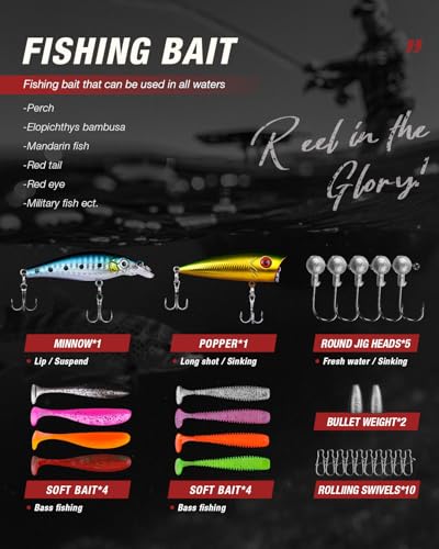 Ghosthorn Telescopic Fishing Rod and Reel Combo, Portable Travel Kit