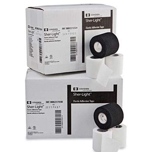 Elastic Medical Tape Black 3 Inch x 7.5 Yards - 16 Rolls