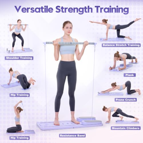 Purple Multi-Purpose Pilates Reformer Board - Home Workout & Core Fitness Equipment