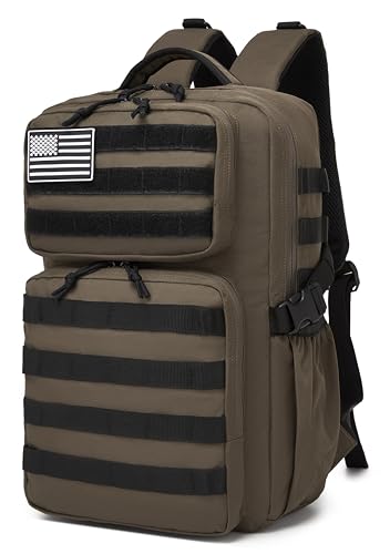 30L Waterproof Tactical Backpack with Molle System - Coffee Variation