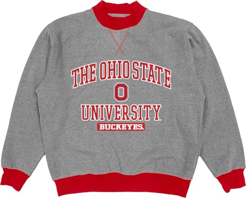 Ohio State Buckeyes NCAA Sweatshirt - X-Large Graphite Mock Crewneck Applique