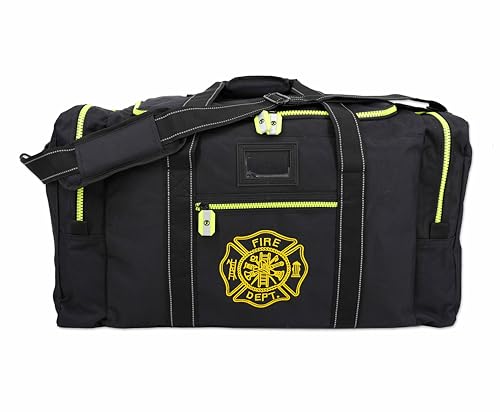 Lightning X Firefighter Turnout Gear Bag with Maltese Cross - Black