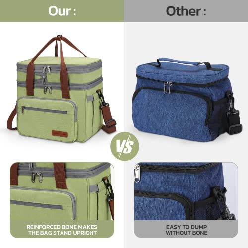 Maelstrom 23L Insulated Lunch Box - Green, Expandable Double Deck Cooler Bag