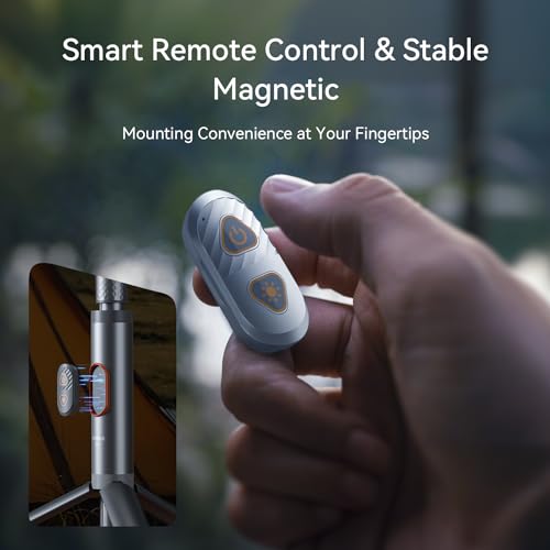 Gray Telescopic Camping Light with Remote & Magnetic Base – Waterproof 800 Lumens