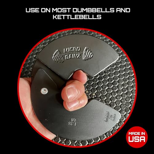 Micro Gainz 1.25LB Fractional Dumbbell Weight Plates - Black, 4-Piece Set