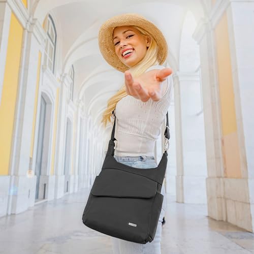 Travelon Hazelnut Anti-Theft Messenger Bag, 9 x 12.5 x 3.5 Inches, Secure Crossbody