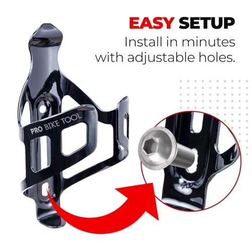 Aluminum Bike Water Bottle Cage - Black for Road & MTB Bikes