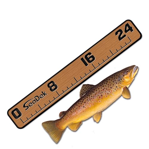 SeaDek EVA Fish Measuring Ruler 24 Inch Mocha-Black Peel & Stick for Boat & Kayak