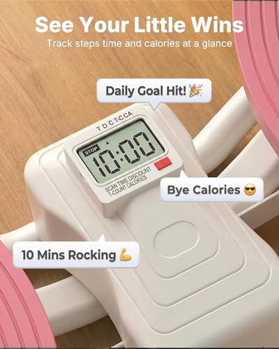 Merach Rocking Stepper Exercise Machine - 3D Motion, White & Pink