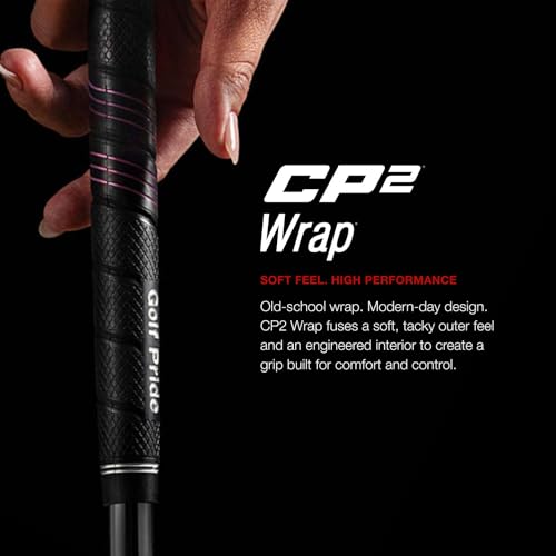 Golf Pride CP2 Wrap Golf Club Grip 8-Pack - Black & Pink, Soft, Tacky, Control Core