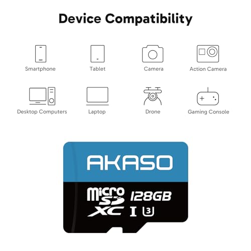 128GB MicroSDXC U3 Memory Card for Action Cameras - Up to 100MB/s