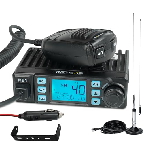 CB Radio Kit with Magnetic Mount Antenna for Truck - AM/FM Mini CB Radio with Noise Reduction