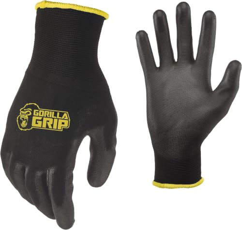 Gorilla Grip Never Slip All-Purpose Grip Gloves Medium Black/Yellow