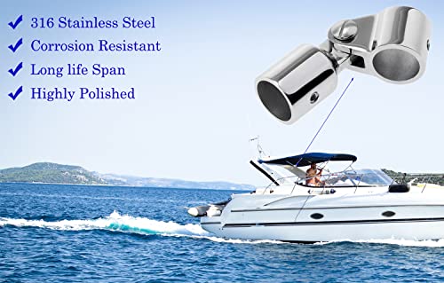 OUBULU 7/8 Inch Stainless Steel Bimini Top Hardware Kit - 12 PCS Boat Fittings Replacement