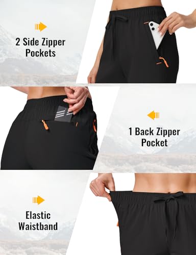 Women's Hiking Shorts 8 Inch Quick Dry with Pockets - Medium Black - Rdruko