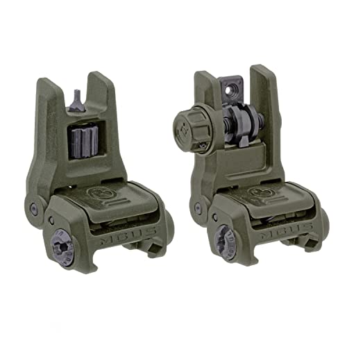 Magpul MBUS 3 Front & Rear Flip-Up Sights Set OD Green - Tactical Rifle Accessories