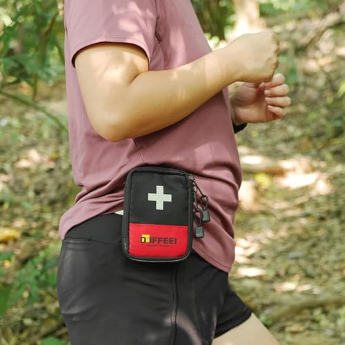 Mini First Aid Kit Bag Compact Portable Emergency Medical Organizer - Black