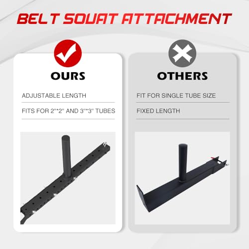 Adjustable Belt Squat Attachment for Power Racks - Universal Fit