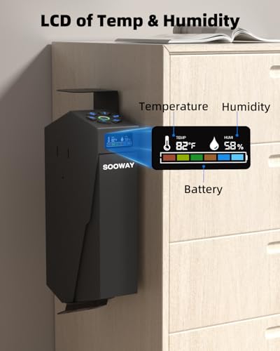 SOOWAY Biometric Gun Safe Nightstand with LCD, Fingerprint & Passcode - Quick Access, Key Backup