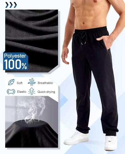 Men's Slim Fit Athletic Joggers with Zipper Pockets - 5 Pack