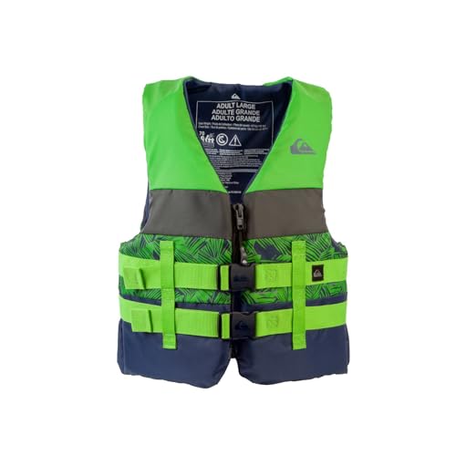 Men's Green Life Jacket for Waterskiing & Boating - Large, USCG Approved