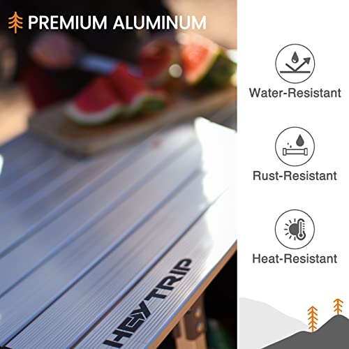 Adjustable Folding Camping Table with Storage - Lightweight Outdoor Picnic Table