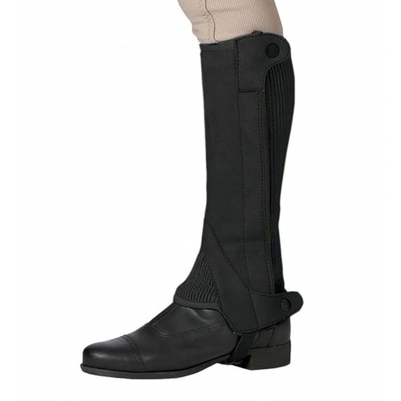 Ovation Women's Elite Amara Ribbed Half Chaps - Black, Medium