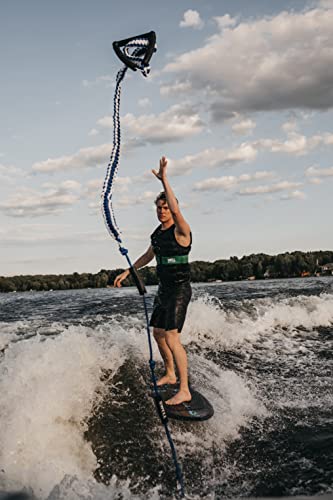SWELL Wakesurf Rope - Premium Blue Braided Wakesurf Line with Float Handles