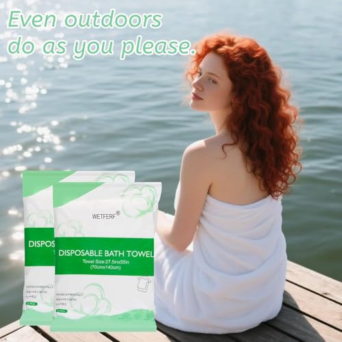 20 Pack Large Disposable Bath Towels 55x27.5 Inches Thick for Travel & Spa