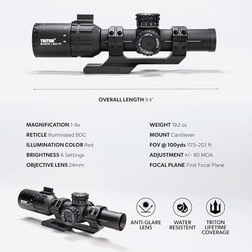 Triton Navigator Series 1-6x24 FFP Rifle Scope Black with C5 Dot BDC