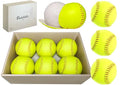 6/12 Pack 12-Inch Softballs for Practice and Training - Leather Cover, Unmarked, Yellow