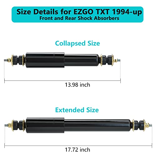 Golf Cart Shock Absorbers Front & Rear for EZGO TXT 1994+ - Heavy Duty Replacement