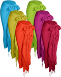 Beach Sarong Set for Women - 6 Pack Long Wrap with Tassels - Trendy Colors