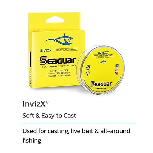 Seaguar InvizX Fluorocarbon Fishing Line 17lbs 600yds - Clear, Multi-Species
