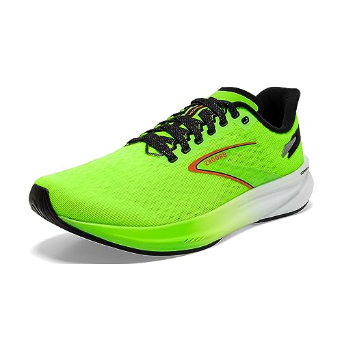 Brooks Men's Hyperion Running Shoe 8.5 Green Gecko/Red Orange/White