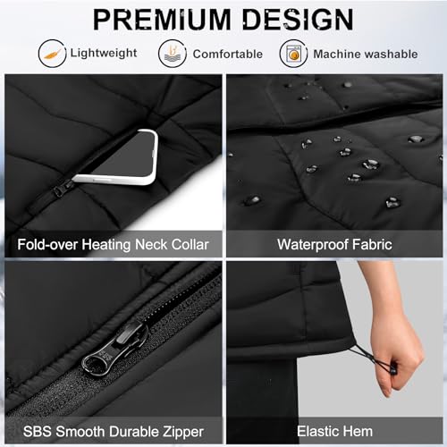 KOVNLO Women's Heated Vest with Battery Pack - Lightweight 4-in-1 Smart Controller
