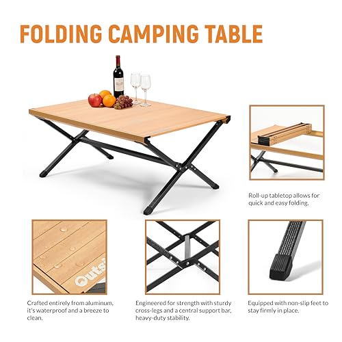 Lightweight Aluminum Camping Table - Foldable Portable Outdoor Dining Surface