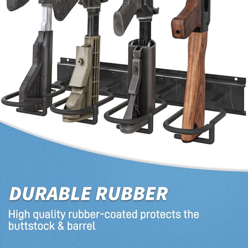 Upbci Gun Rack Wall Mount - Adjustable Aluminum 12-Slot Black Variation