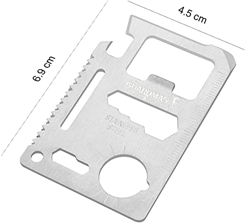 GUARDMAN 2-Pack 11-in-1 Credit Card Multitool Survival Gadget for Men - Compact & Durable