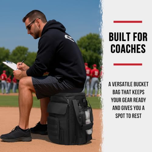 Baseball Bucket Bag for 6-Gallon Buckets - Bag with Black Variation