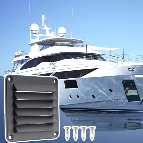 Marine Vent 5-1/2 Inch Louvered Plastic Through Vent for Boat and Caravan, Black