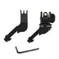 HWZ Front and Rear 45 Degree Offset BUIS Backup Fiber Optics Iron Sight Set for Picatinny 20mm werver (Black)