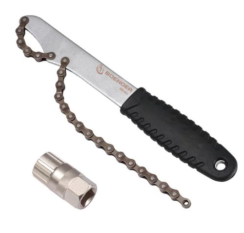 Boenoea Bike Cassette Removal Tool with Chain Whip, Bicycle Sprocket Removal Tools, Cassette Lockring Freewheel Remover