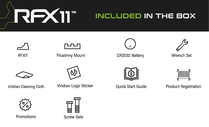 Viridian RFX11 Micro Green Dot - Shield Mount Polymer Black, Variation of THIS listing