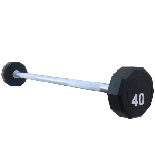 Fitness First 10-Sided Fixed Urethane Encased Straight Barbell, 20 LBS