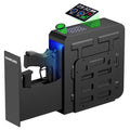 Biometric LCD Gun Safe with 3 Access Methods - Bedside Pistol Lock Box for Nightstand, Wall, Desk, Black+Silver