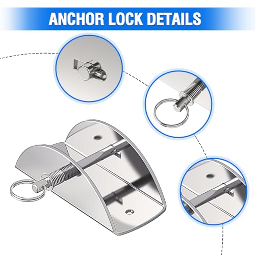 Marine Stainless Steel Bow Anchor Roller with Lock - 16.5" Self-Launching Dual Roller System
