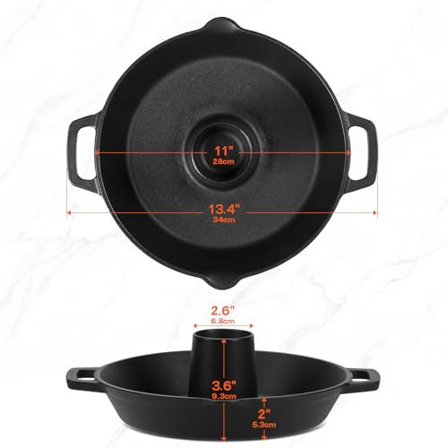 Pre-Seasoned Cast Iron Chicken Roaster for Grills and Ovens